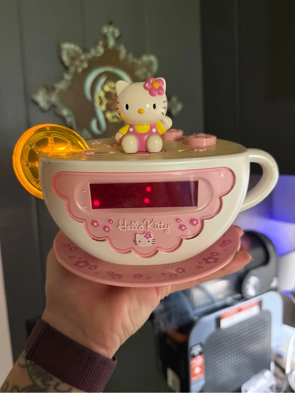 Hello Kitty Pink and Yellow Musical Alarm Clock Toy